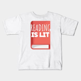 Bookworm reading is lit Kids T-Shirt